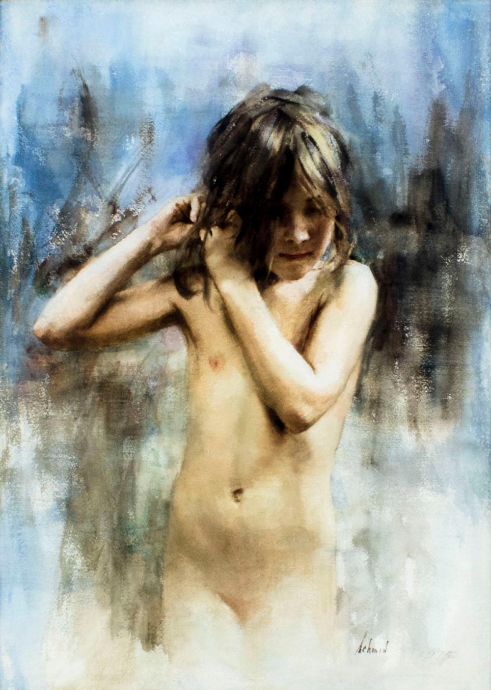 Portrait Of Artists Daughter - Gretchen (titled On Verso) — Richard Schmid