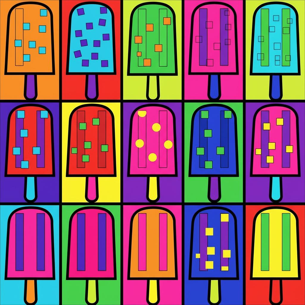 Chromatic Symmetry: A Vibrant Geometric Symphony Of Playful Pop Art Icons — Caroline Pelletier