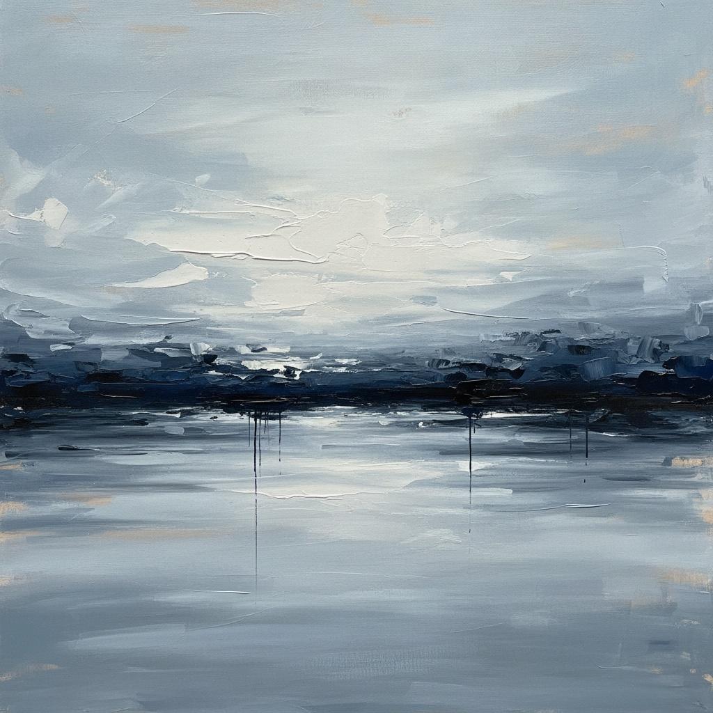 Ethereal Solitude: A Monochromatic Study Of Mist And Reflective Silent Horizons — Laurent Roche
