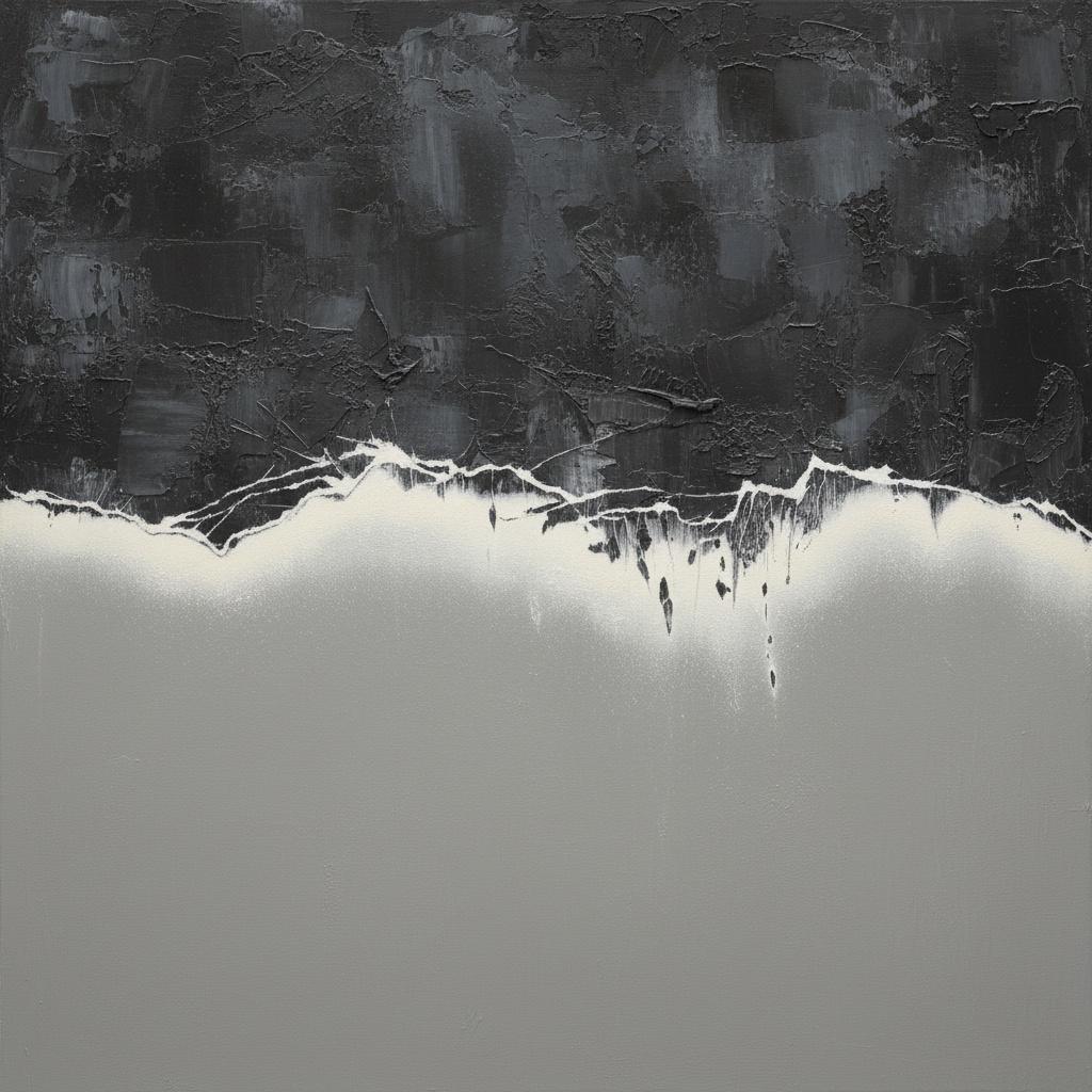 Fractured Silence: A Monochromatic Study Of Obsidian Weight And Ethereal Void — David Moreau