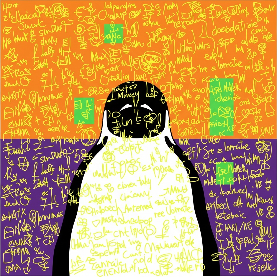 Ephemeral Script Amidst The Vibrant Horizon Of A Solitary Silhouette — Caroline Pelletier
