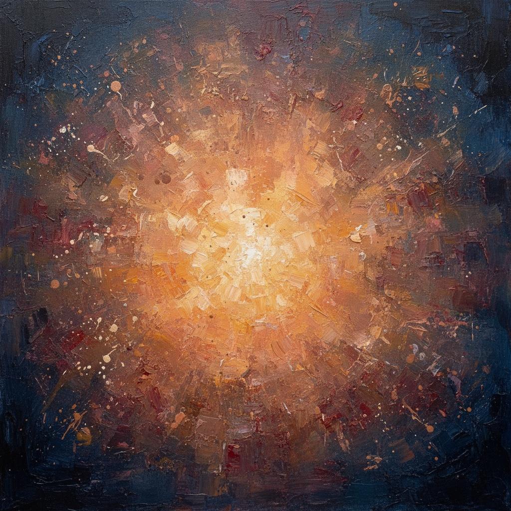Celestial Radiance: A Singular Explosion Of Golden Light Amidst Infinite Indigo Shadows — Christian Noiret