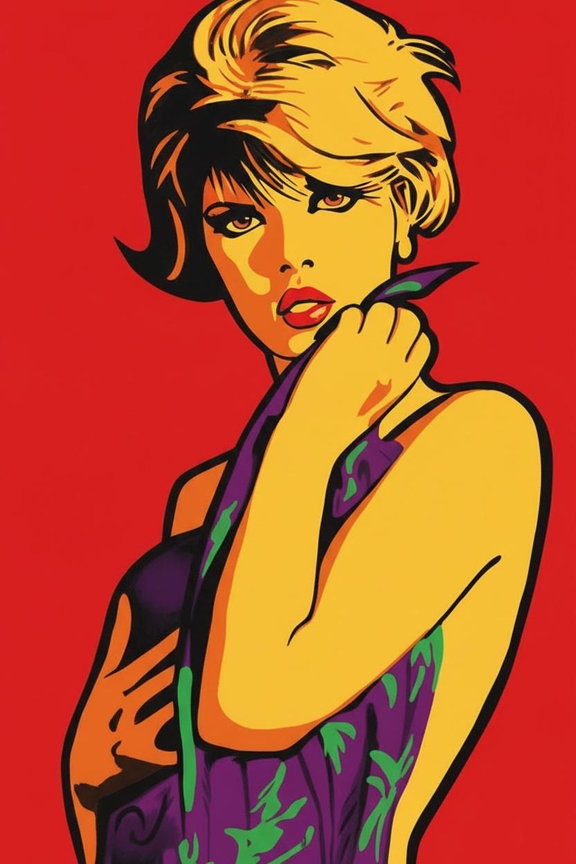 Crimson Resonance: A Bold Graphic Study Of Enigmatic Feminine Grace — Caroline Pelletier