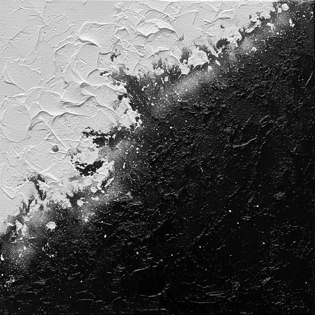 Fractured Monolith: A Singular Study Of Impasto Tension And Obsidian Void — David Moreau