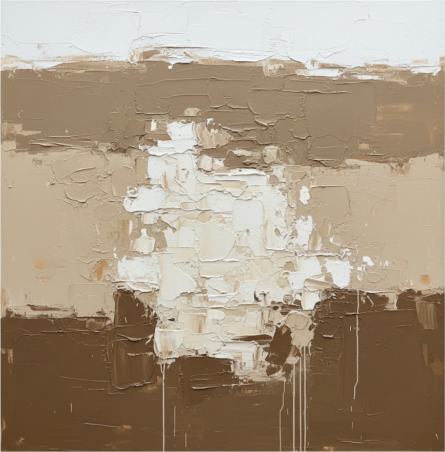 Monolithic Earth Strata: A Sculptural Study In Umber And Radiant Impasto — David Moreau