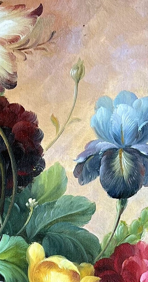 Baroque Floral Still Life with Roses and Lilies - detail