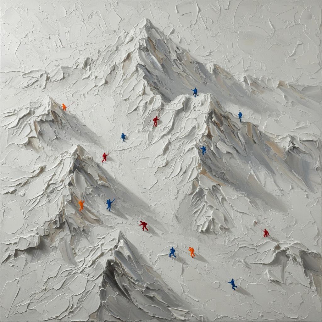 Fragmented Tectonic Peaks: A Sculptural Study In Alabaster And Prismatic Solitude — David Moreau