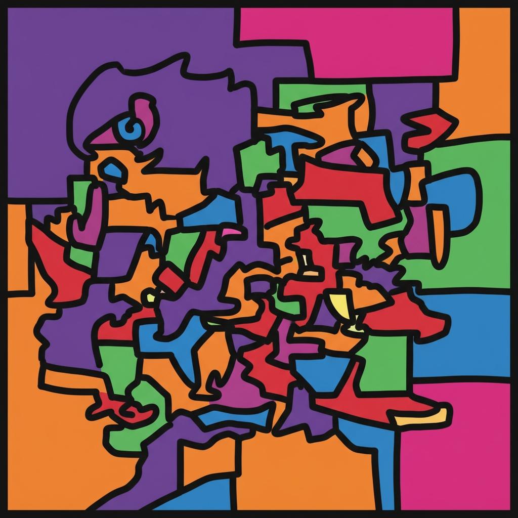 Prismatic Fragments Of Joy: A Vibrant Mosaic Of Interlocking Kinetic Energy — Caroline Pelletier