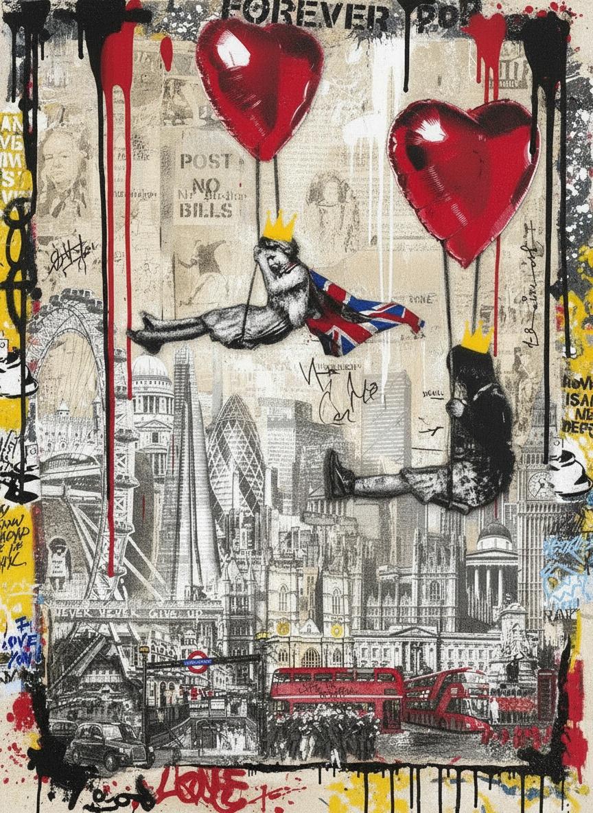 Crimson Echoes Over London: A Monolithic Urban Collage Of Chaos And Grace — Laurent Caron