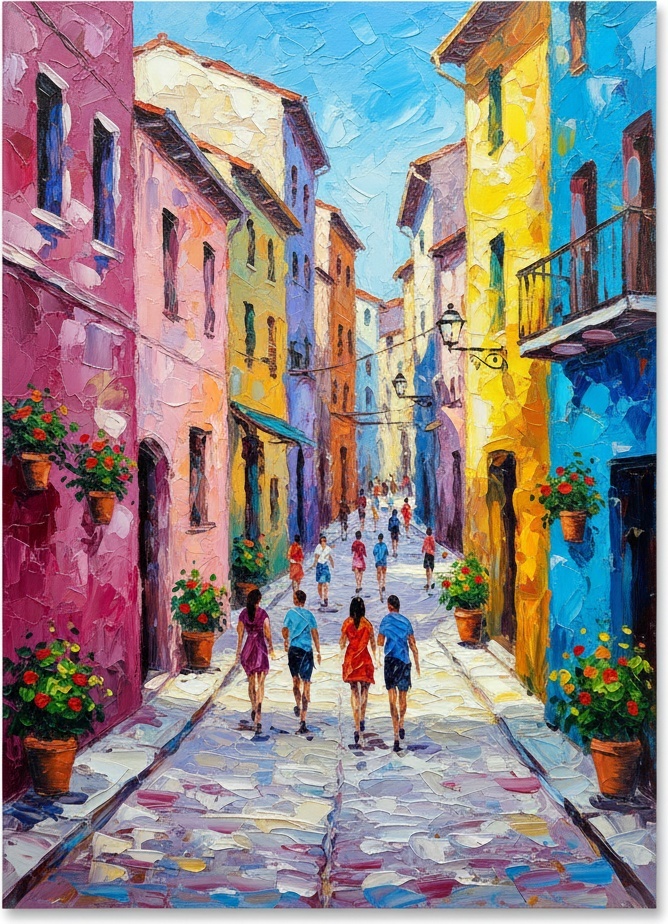 Vibrant Echoes Of An Eternal Alleyway In Radiant Impasto Light — Christian Noiret