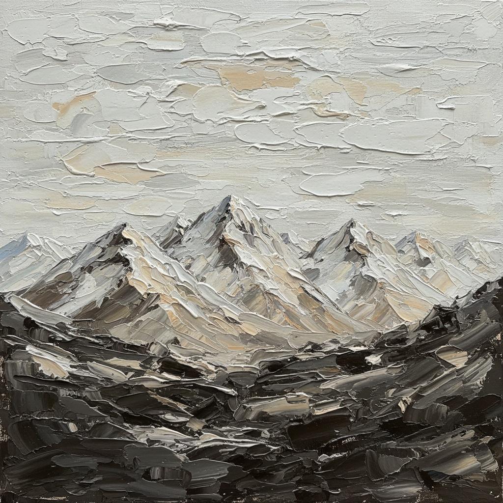 Monolithic Shadows Of The Silent Peak: A Sculptural Study In Charcoal And Cream — David Moreau