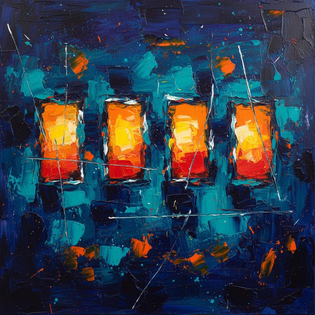 Luminous Fractures In Midnight Blue: A Monumental Study Of Radiant Chaos And Light — Christian Noiret
