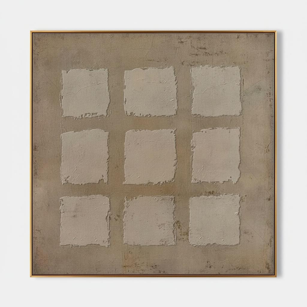 Fragmented Echoes Of Antiquity In A Monochromatic Grid Of Weathered Stone — David Moreau