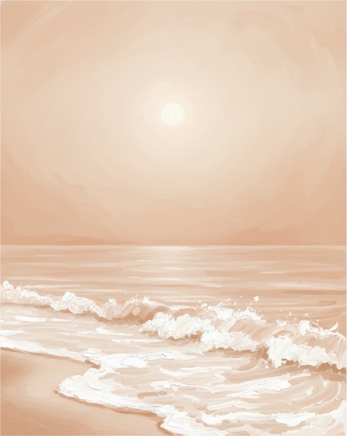 Ethereal Horizon: A Meditative Study Of Gilded Waves And Infinite Sepia Light — Laurent Roche