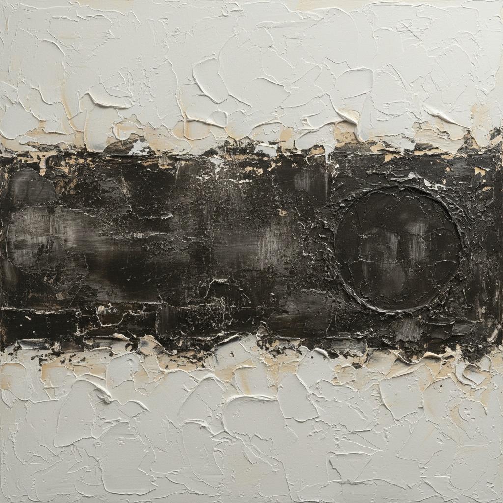 Monolithic Strata: An Impasto Study Of Eroded Shadows And Eternal Silence — David Moreau