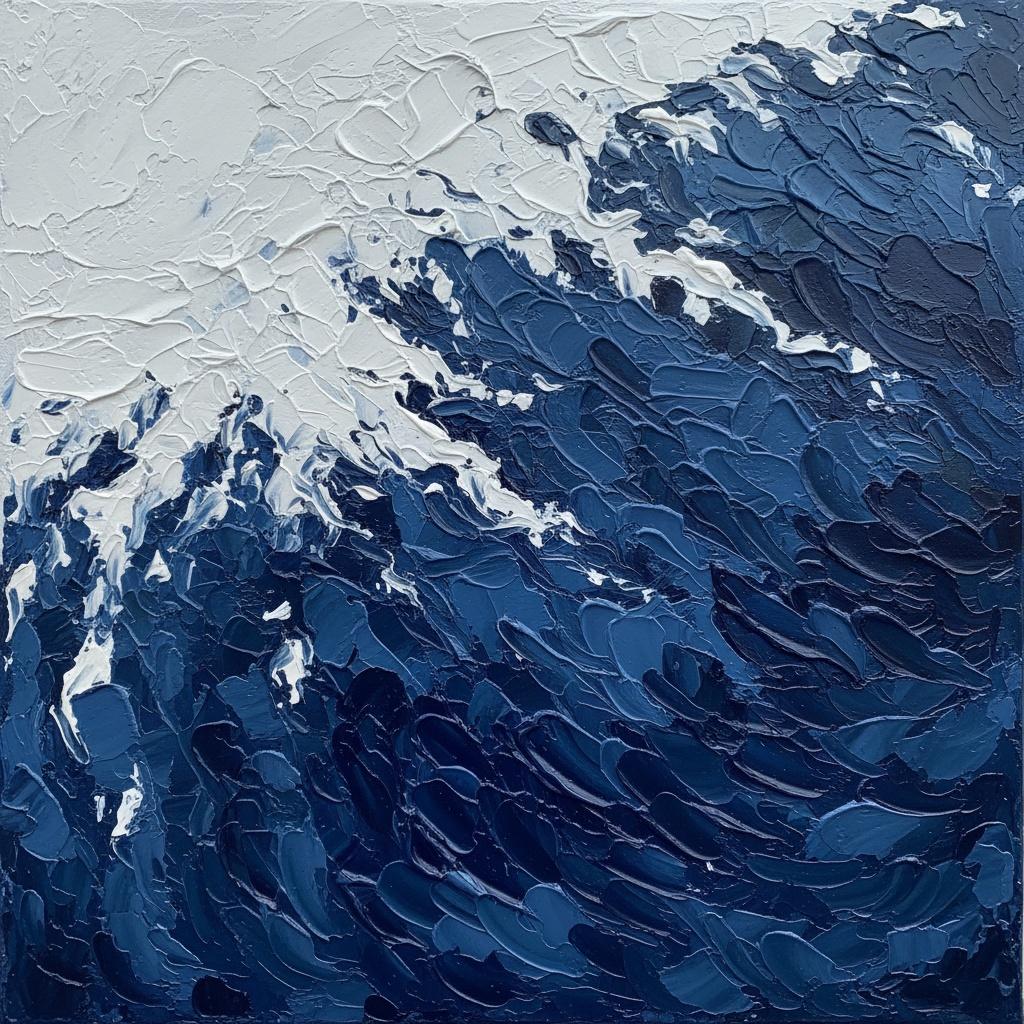 Turbulent Azure Tides: A Monochromatic Study In Sculptural Motion And Infinite Depth — David Moreau