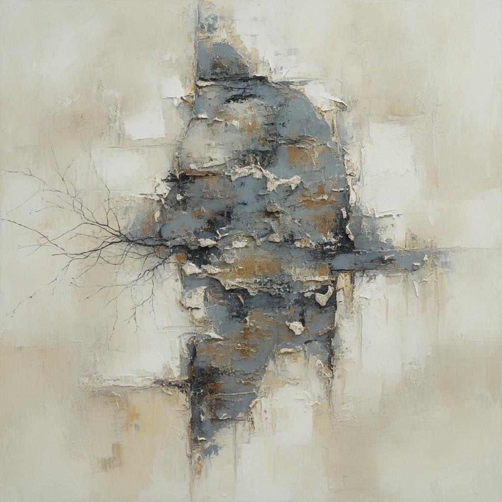 Fragmented Ochre Strata And Charcoal Dendrites — Laurent Roche