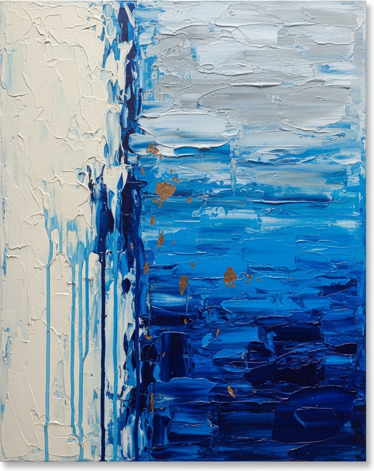 Fragmented Horizons: A Monolithic Study Of Cerulean Tides And Gilded Ether — Christian Noiret