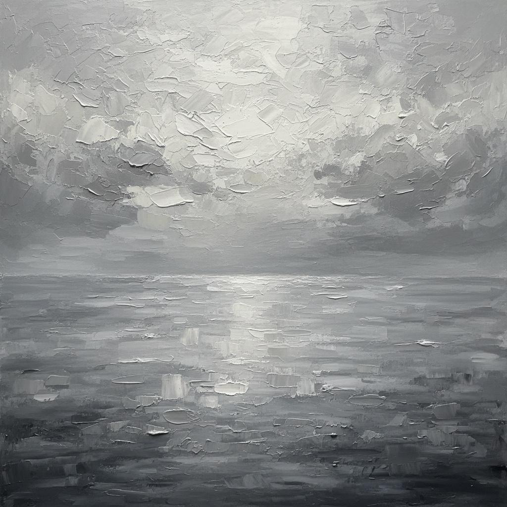 Monolithic Light Amidst The Turbulent Shadows Of A Primordial Monochrome Sea — Laurent Roche