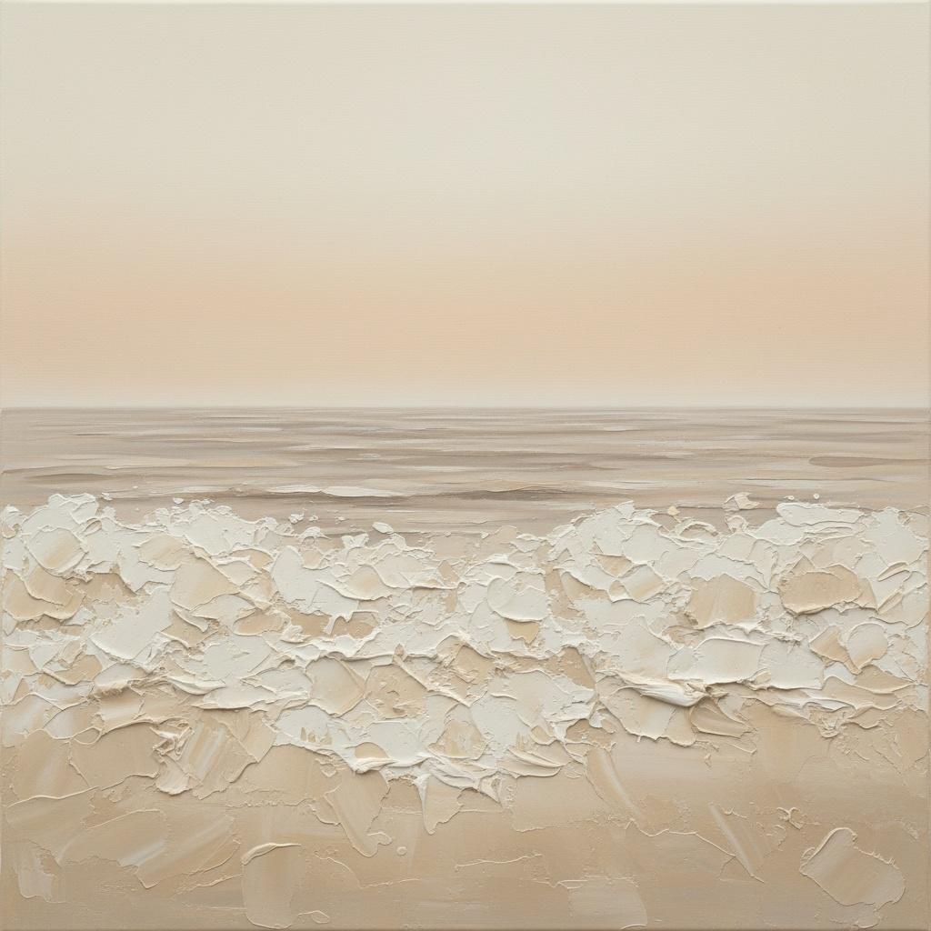Ethereal Horizon: A Monumental Study In Sculptural Cream And Muted Sea Foam — David Moreau