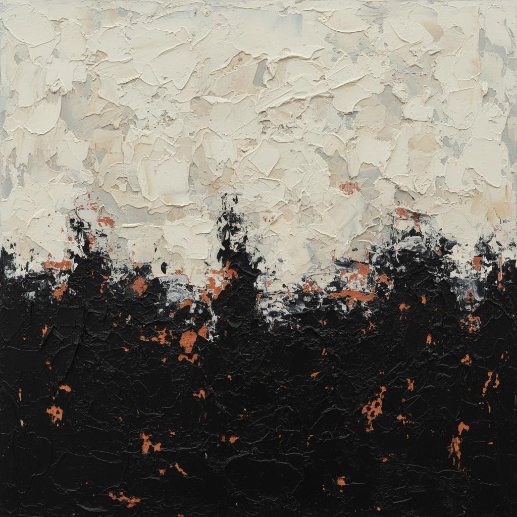 Embered Horizon: A Monumental Study Of Obsidian Shadows And Luminous Impasto Chaos — David Moreau