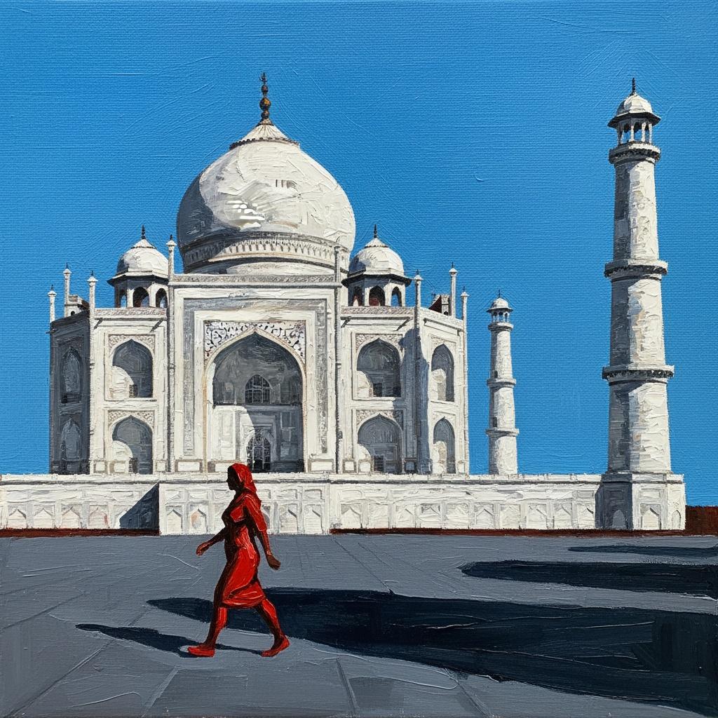 Crimson Solitude Amidst Eternal Marble — Guillaume Schmitt