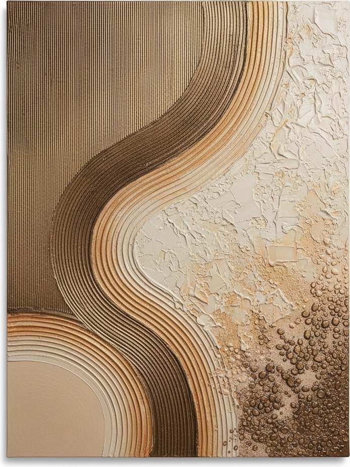 Ethereal Strata: A Monochromatic Study Of Organic Texture And Rhythmic Earth Tones — David Moreau