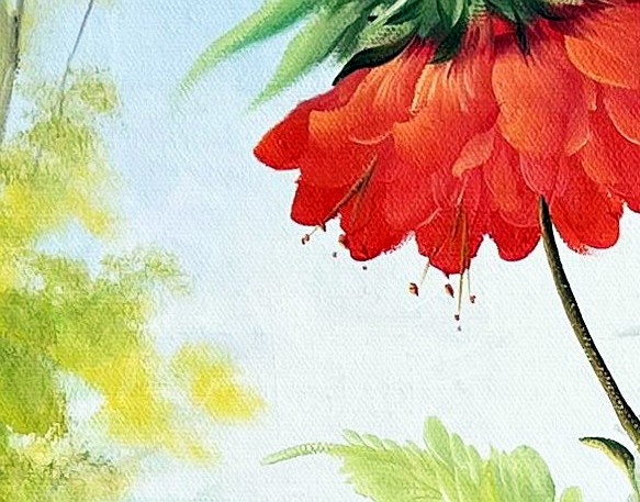 Romanticist Floral Bouquet in Golden Urn - detail