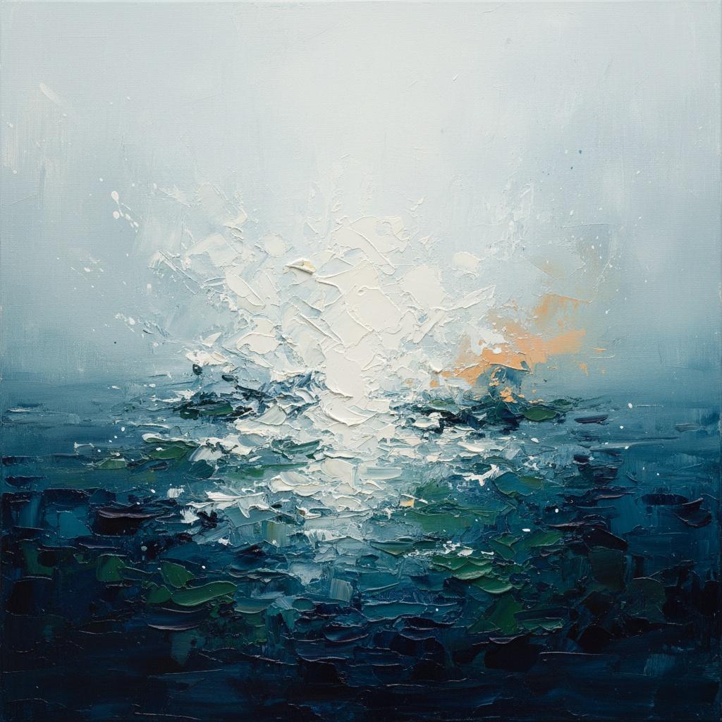 Celestial Radiance Amidst The Deep Navy Tides Of An Eternal Cosmic Burst — Christian Noiret