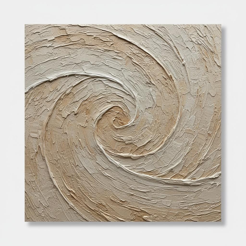 Ethereal Swirl Of Sanded Earth In A Monumental Impasto Relief Masterpiece — David Moreau