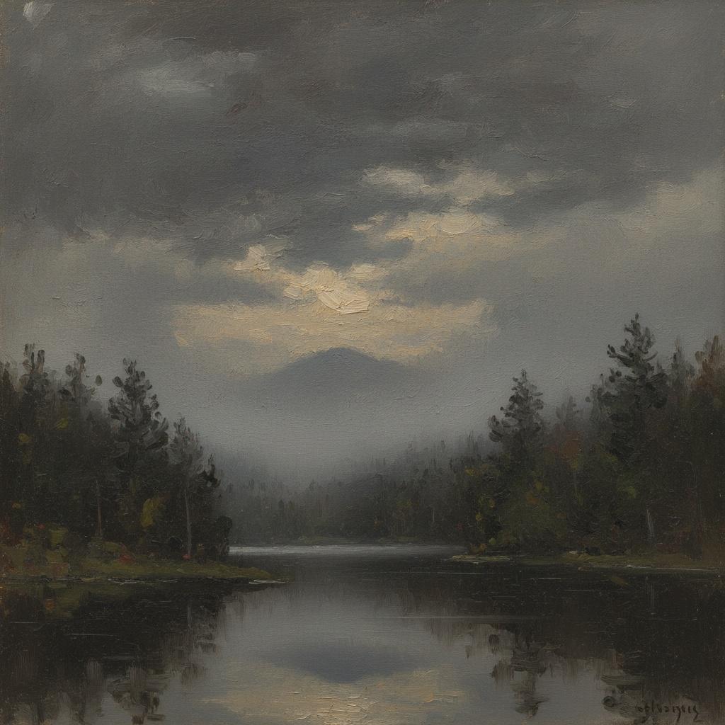Ethereal Stillness: A Tonalist Study In Twilight Mist — Guillaume Marchand