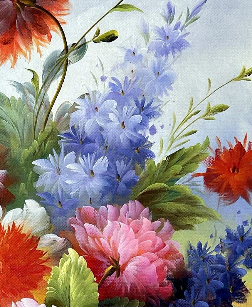 Romanticist Floral Bouquet in Rustic Basket - detail