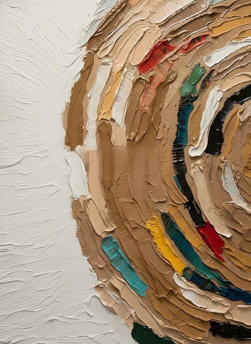 Sculpted Earth: A Monumental Study Of Rhythmic Impasto And Crimson Gestural Flow — David Moreau