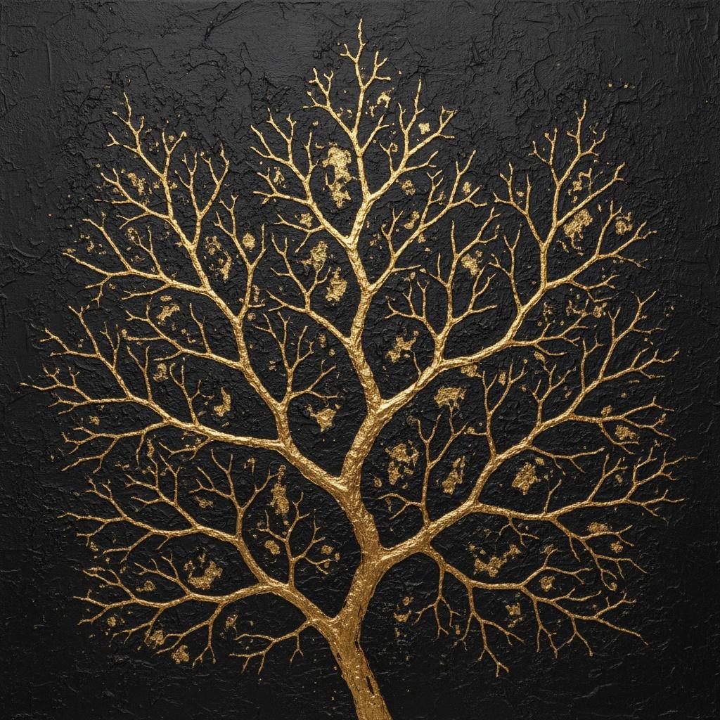 Golden Neural Radiance Amidst The Infinite Depth Of A Textured Midnight Void — David Moreau