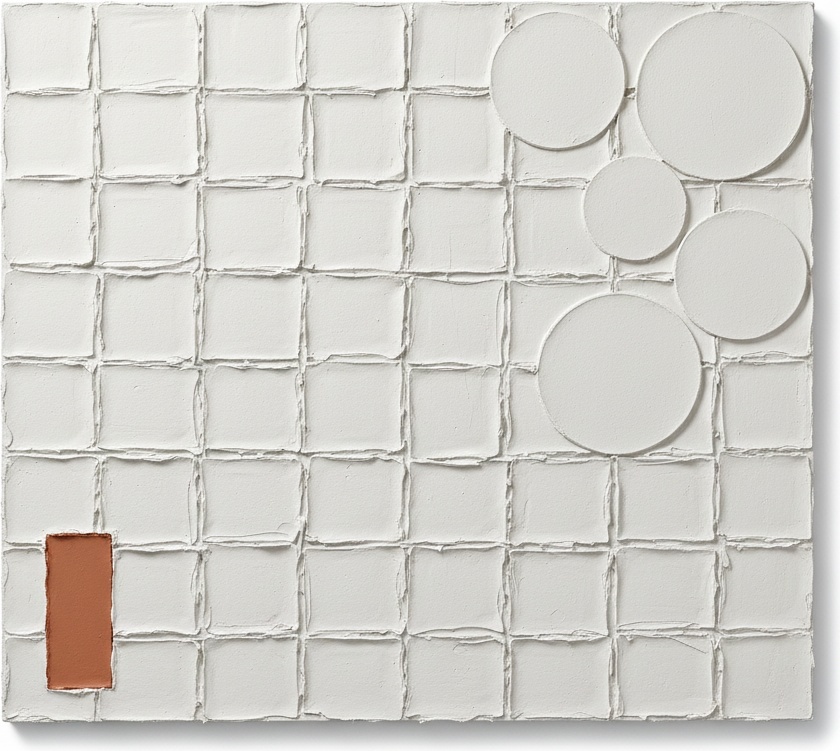 Monolithic Relief In Alabaster With A Singular Trace Of Burnt Ochre — David Moreau