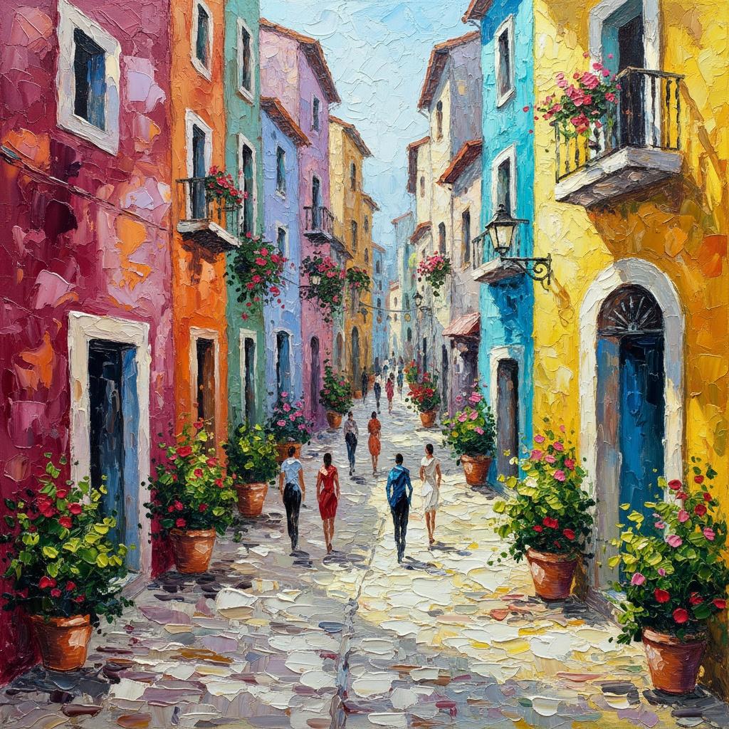 Sun-drenched Mediterranean Echoes In Vibrant Impasto And Radiant Ochre Light — Christian Noiret