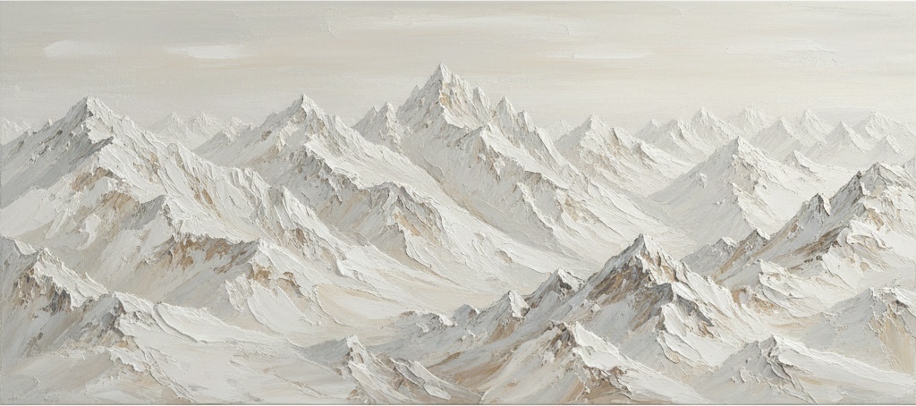 Monolithic Ivory Peaks: A Sculptural Study Of Eternal Alpine Silence And Texture — David Moreau