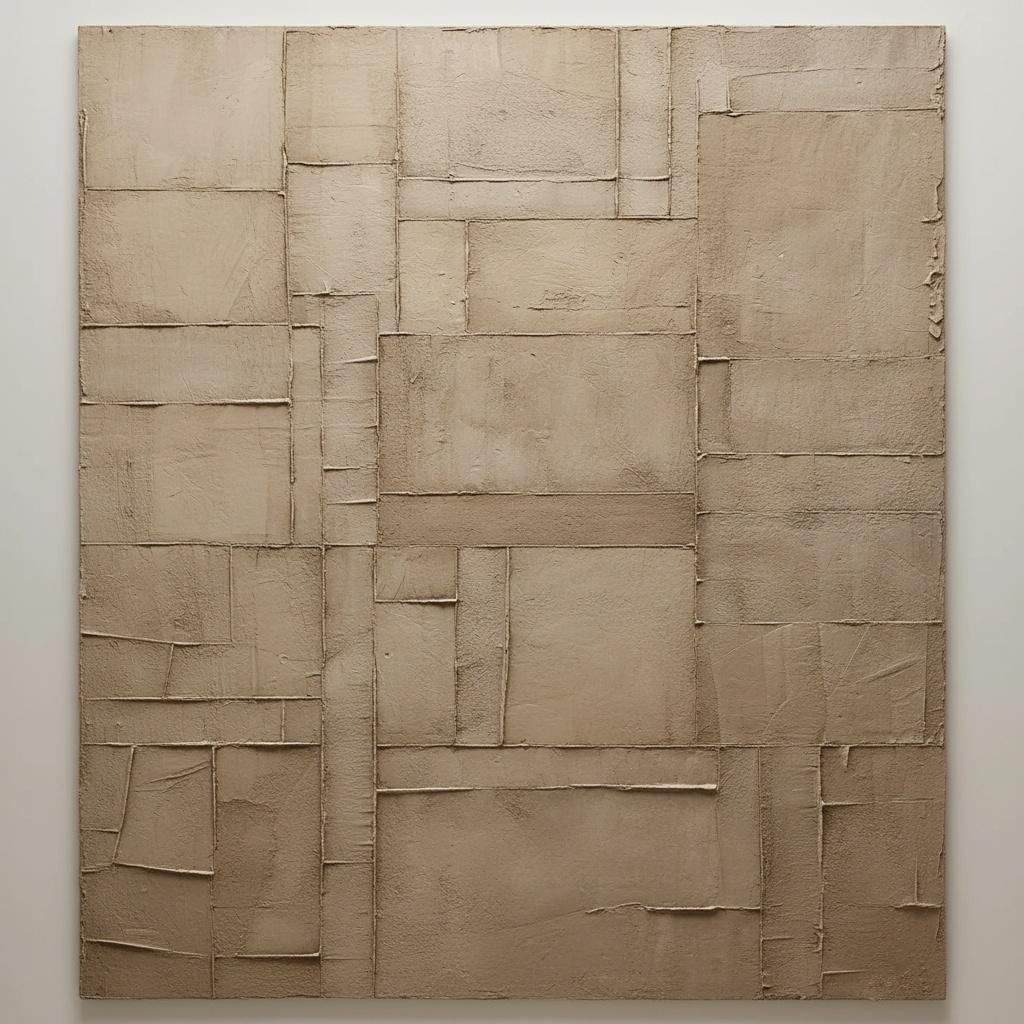 Monolithic Tectonic Layers In Earthen Sand And Sculptural Taupe Relief — David Moreau