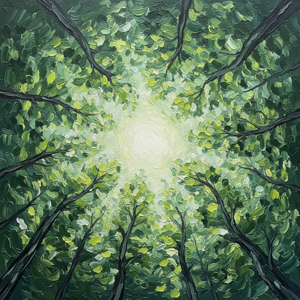 Radiant Canopy: A Singular Vision Of Luminous Forest Light And Verdant Serenity — Laurent Fontaine
