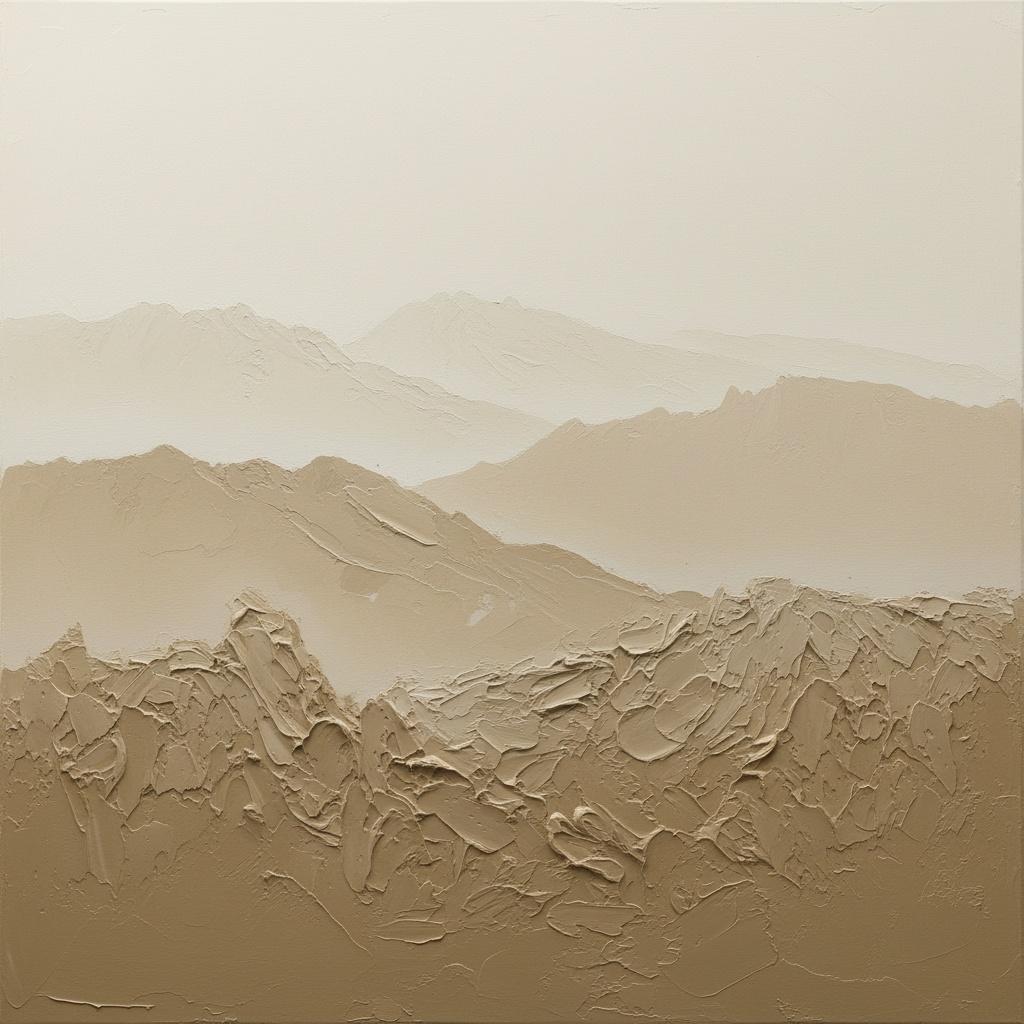 Ethereal Strata Of Sand And Silence: A Monumental Monochromatic Impasto Masterpiece — David Moreau