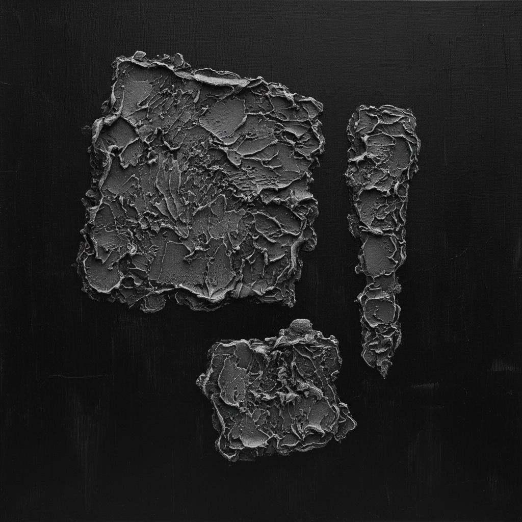 Monolithic Fragments In Charcoal: A Singular Study Of Shadow And Primordial Texture — David Moreau