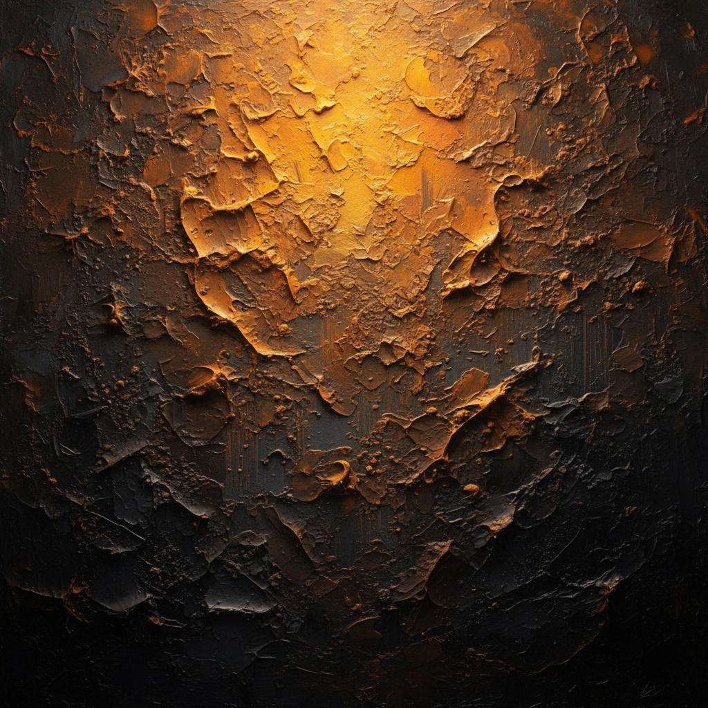 Emanation Of Golden Embers: A Monumental Study In Volcanic Texture And Light — David Moreau