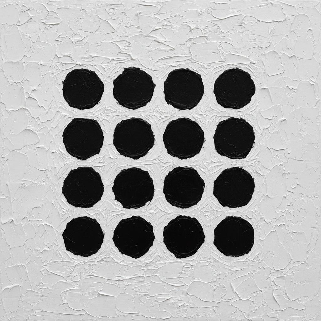 Monolithic Echoes Of A Structured Void In Sculptural Black And White Impasto — Laurent Vionnet