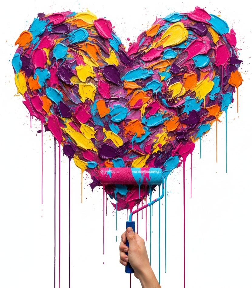 Pulso Prismático: Una Visión Singular De Corazón Espontáneo Y Flujo Visceral De Pigmento — Laurent Delcourt