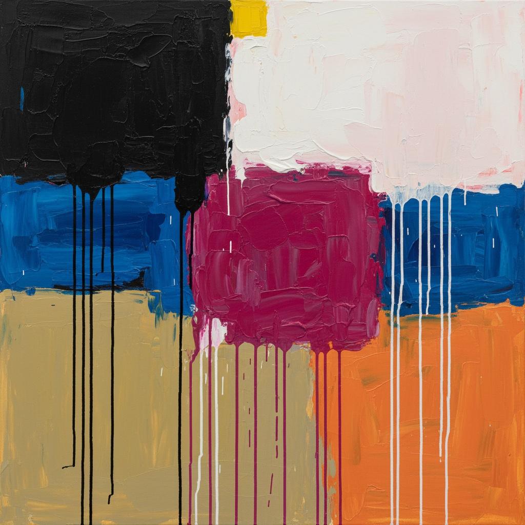 Monolithic Descent: A Spontaneous Convergence Of Midnight Blue And Burnt Ochre Tensions — Christian Noiret