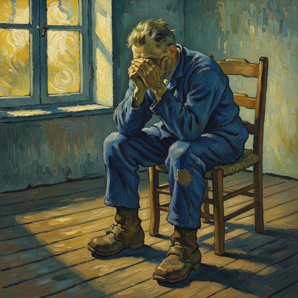 The Weight Of Silent Hours: A Study In Cobalt And Ochre — Marc Duvallier