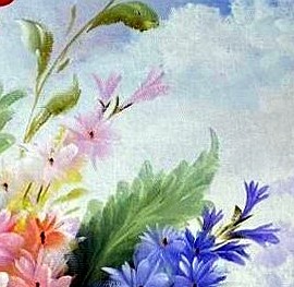 Romantic Floral Bouquet in Golden Vase - detail