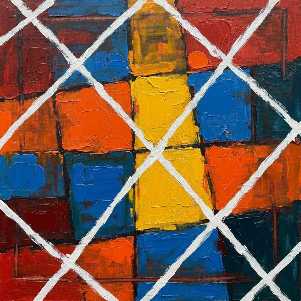 Fragmented Chromatic Lattice: A Monumental Study In Impasto Tension And Spontaneous Rhythm — Christian Noiret