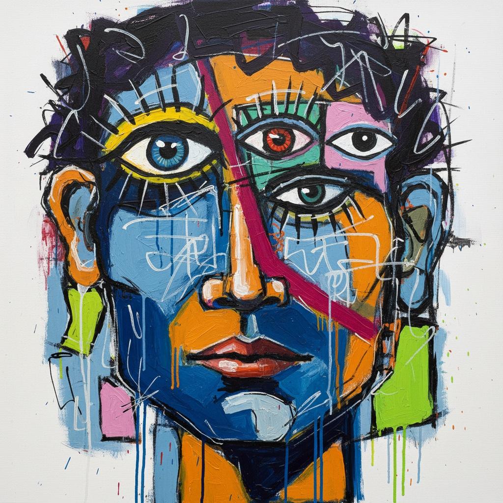 Chromatic Fractures: A Study In Controlled Chaos And Luminous Visage — Laurent Picard