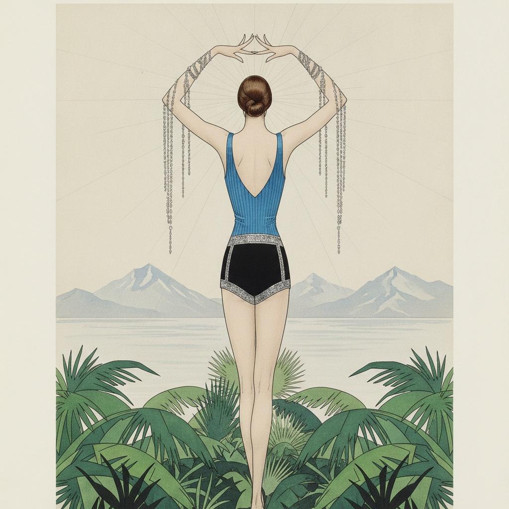 Radiating Light Over Tropical Silhouettes And Blue Mountains — Valentin Laurent De Courcey